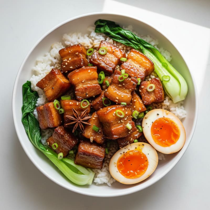 Braised Pork Belly with Jammy Eggs