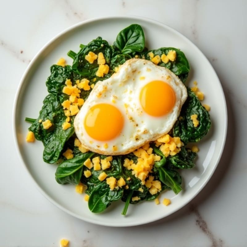Fluffy Egg and Fresh Spinach Scramble