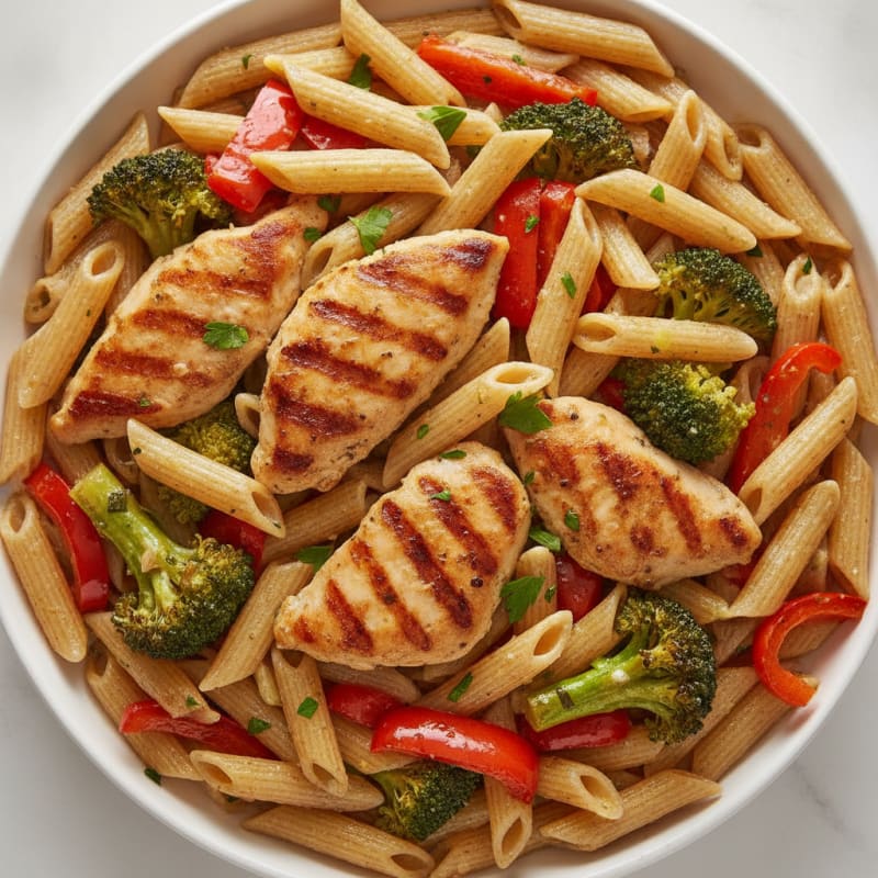 Garlic Herb Pasta with Roasted Vegetables