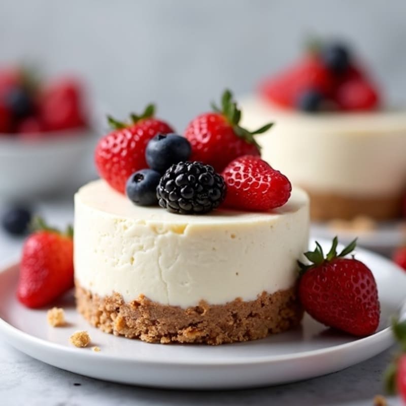 Greek Yogurt Protein Cheesecake with Fresh Berries