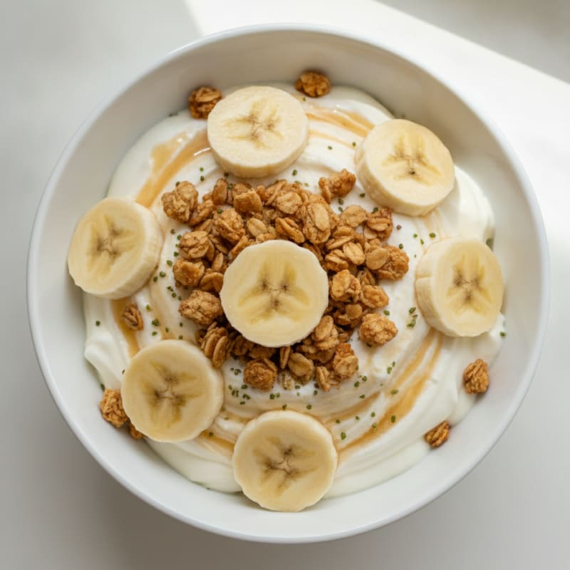 Greek Yogurt Parfait with Granola, Banana, and Protein Powder