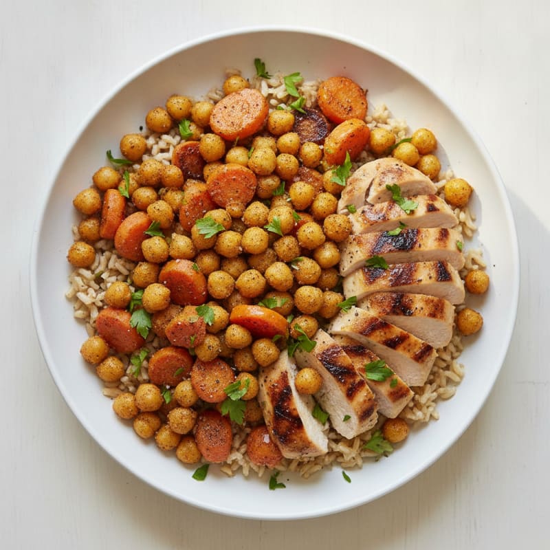 Roasted Carrot and Chickpea Bowl
