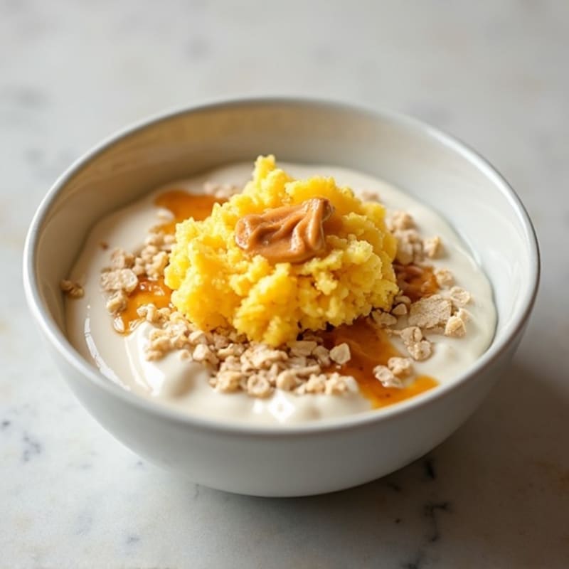 Creamy Greek Yogurt Oats with Egg Whites and Almond Butter