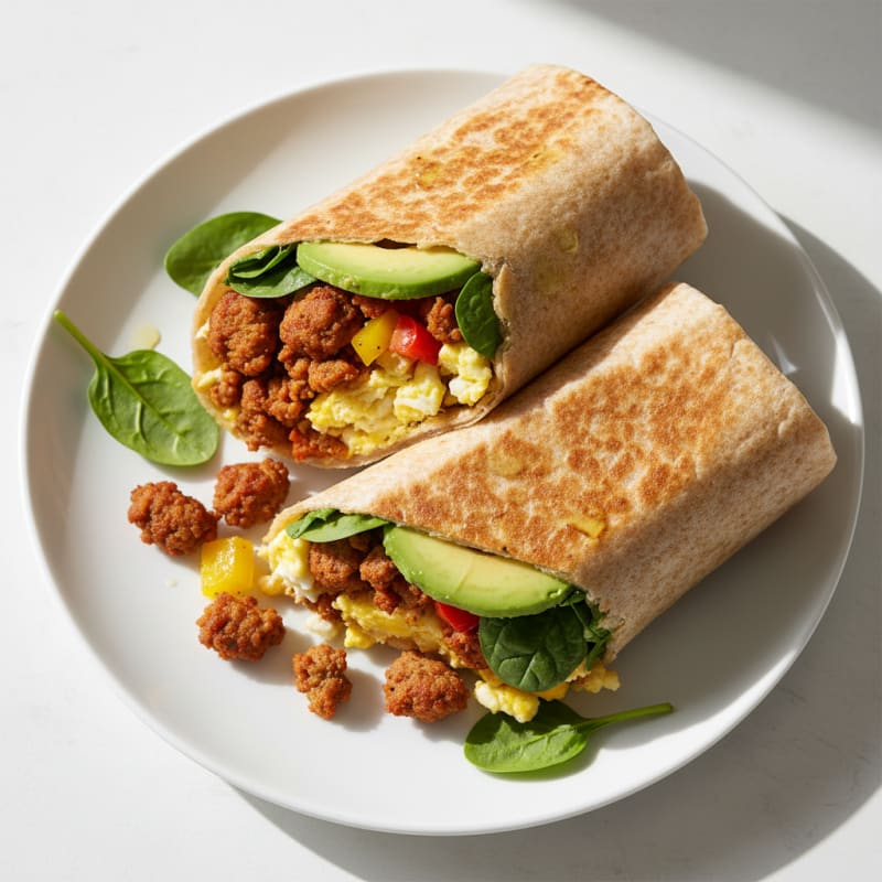 Crispy Chorizo and Egg Breakfast Burrito