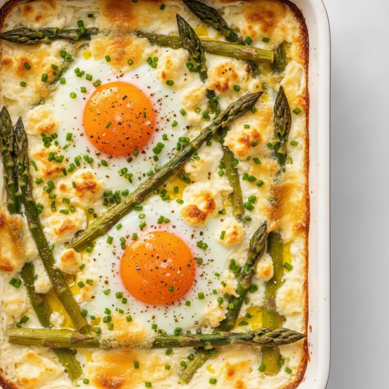 Baked Eggs with Roasted Asparagus