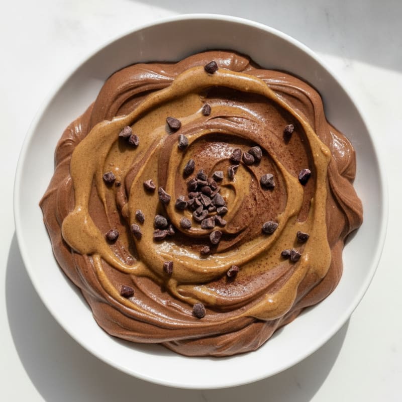 Creamy Chocolate Protein Greek Yogurt with Almond Butter Swirl