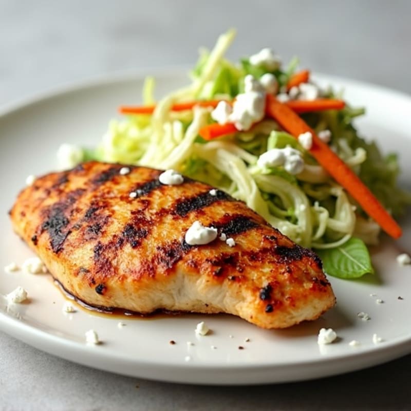 Grilled Chicken Breast with Crunchy Cabbage Slaw