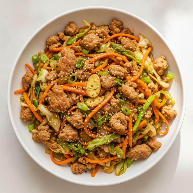 Turkey and Cabbage Stir-Fry Bowl