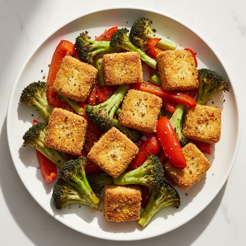 Baked Tofu with Roasted Vegetables