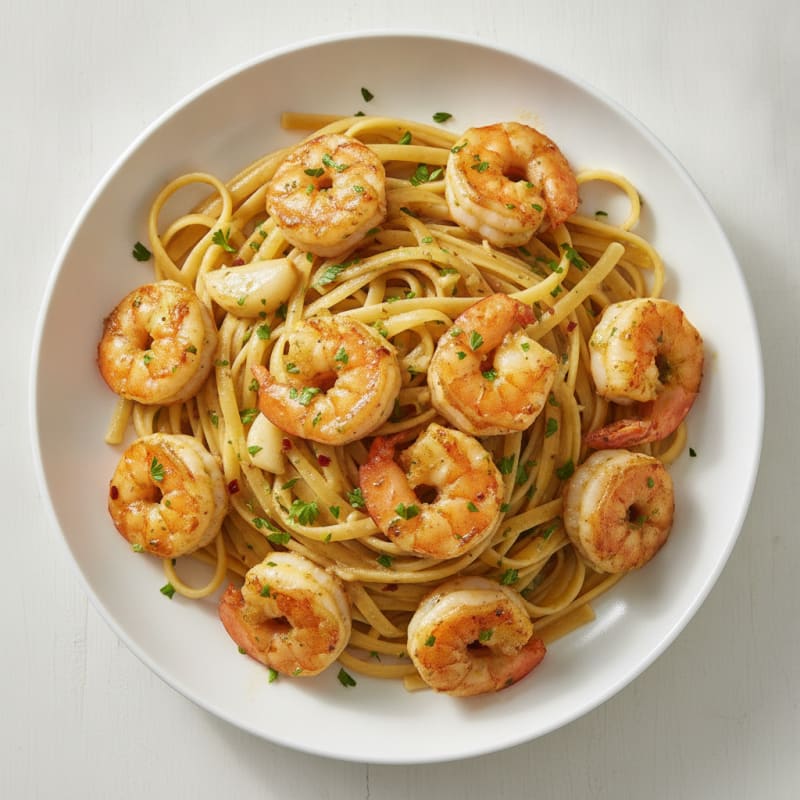 Garlic Butter Shrimp Scampi with Linguine