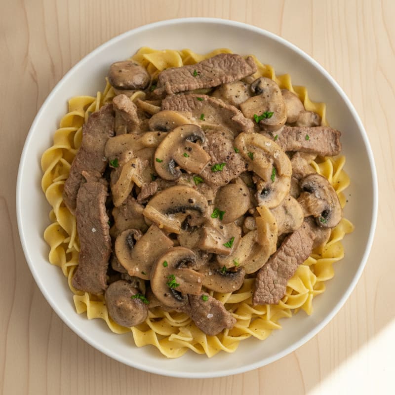 Beef Stroganoff with Mushroom Gravy