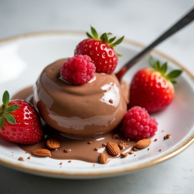 Silky Chocolate Protein Pudding with Almond Butter