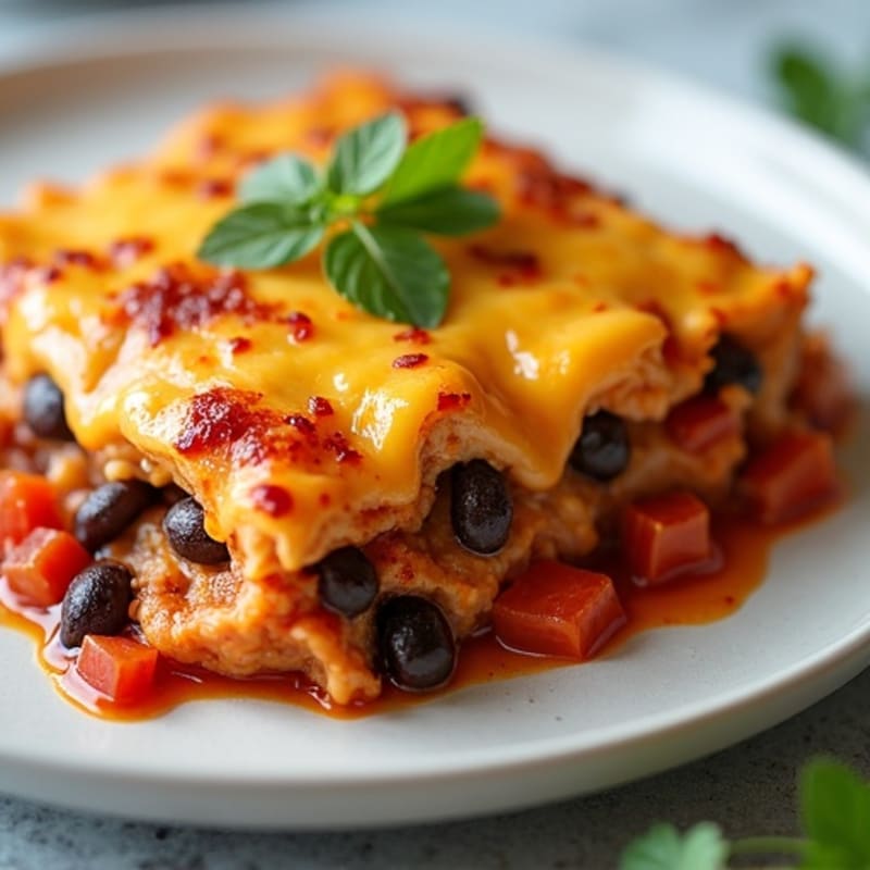 Spicy Chicken and Black Bean Enchilada Bake