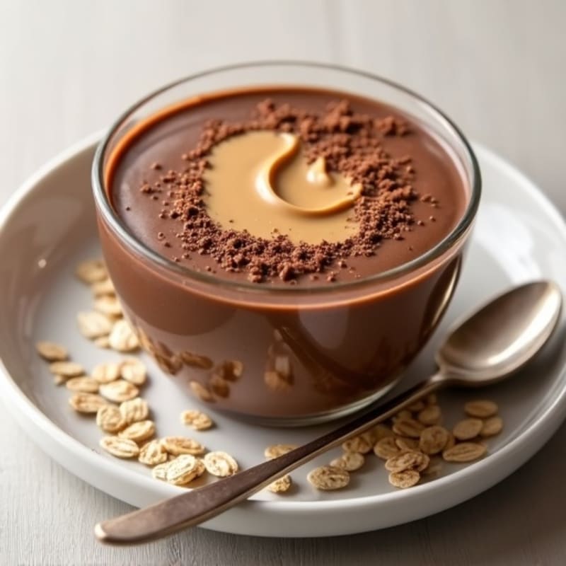 Silky Chocolate Protein Pudding with Peanut Butter Swirl
