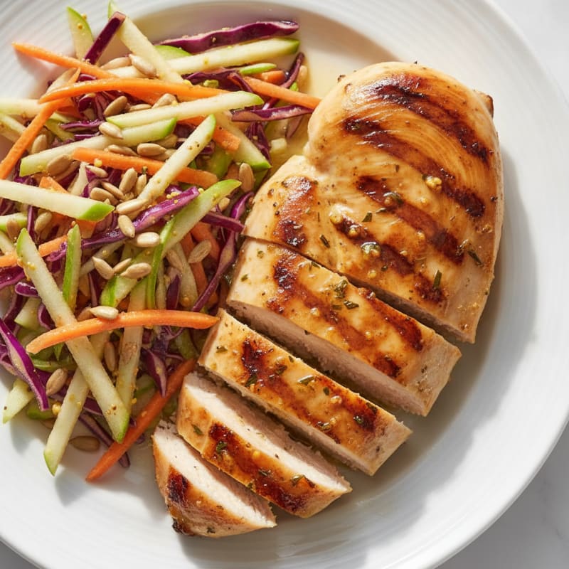 Grilled Chicken Breast with Crunchy Vegetable Slaw