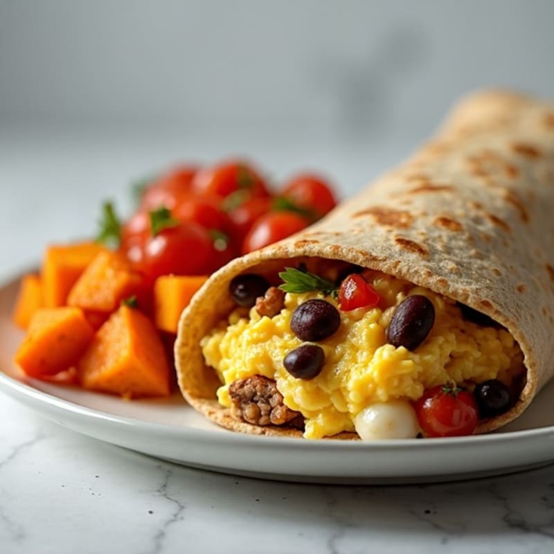 Protein-Packed Breakfast Burrito with Sweet Potato Hash