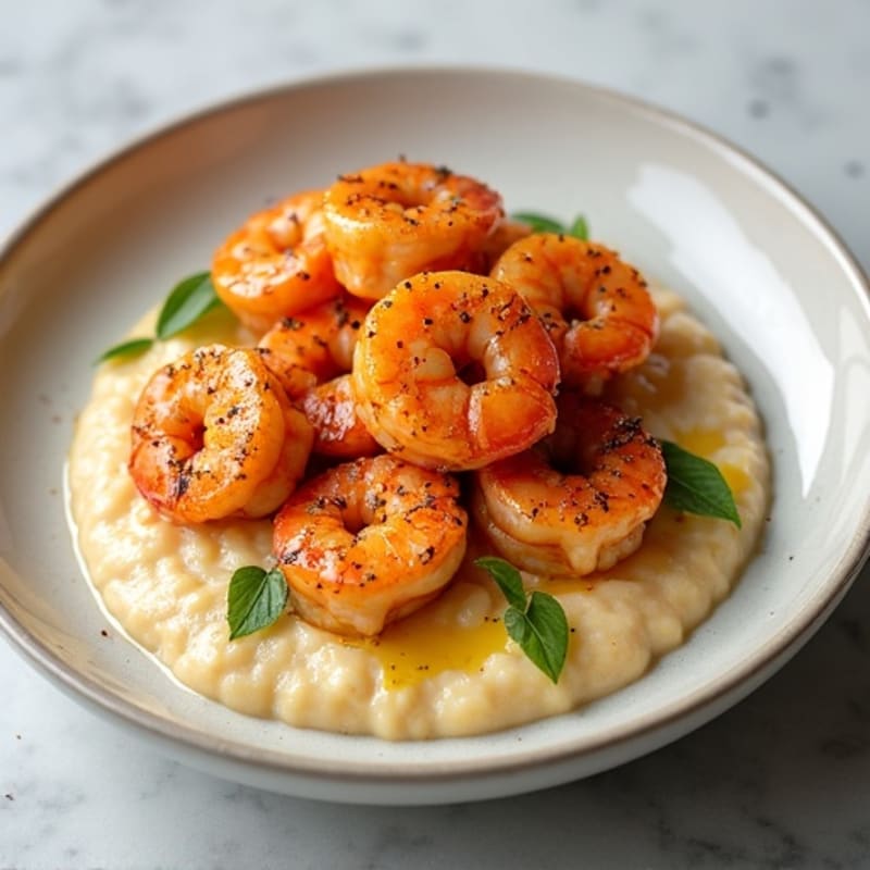 Pan-Seared Cajun Shrimp with Creamy Grits