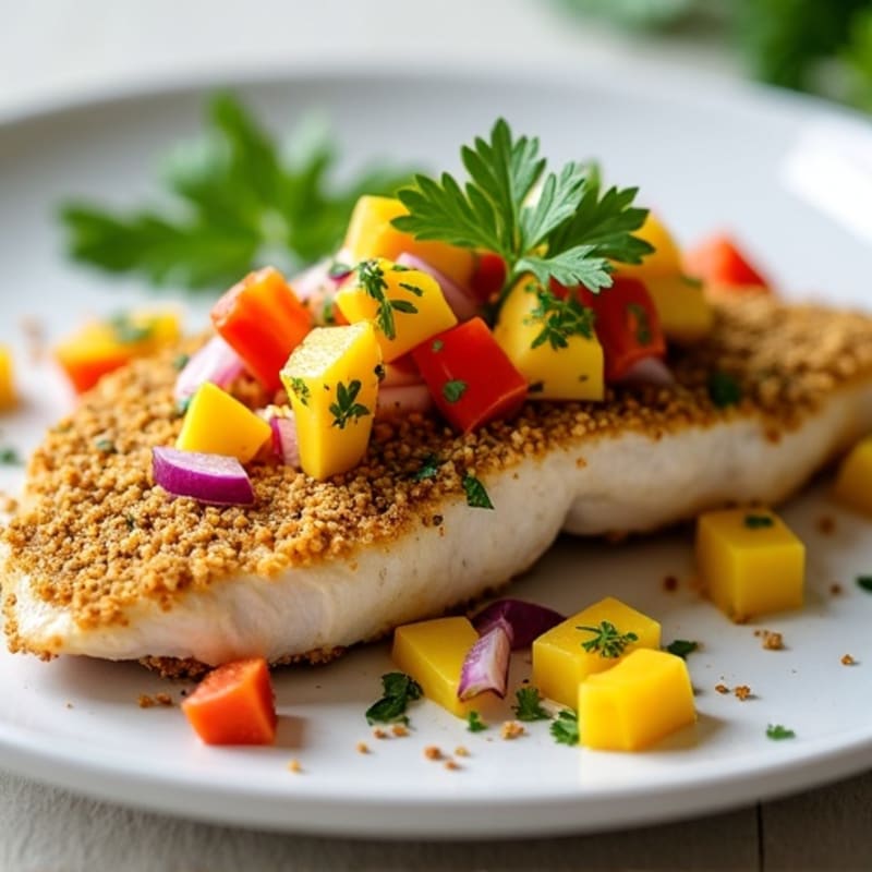 Crispy Pistachio-Crusted Mahi Mahi with Mango Salsa