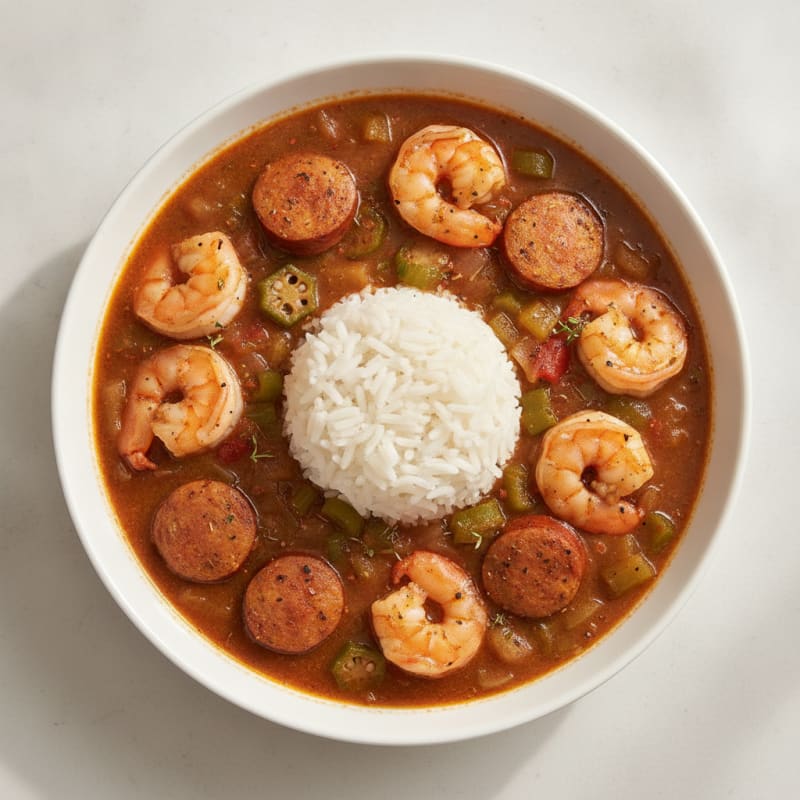 Creole Sausage and Shrimp Gumbo