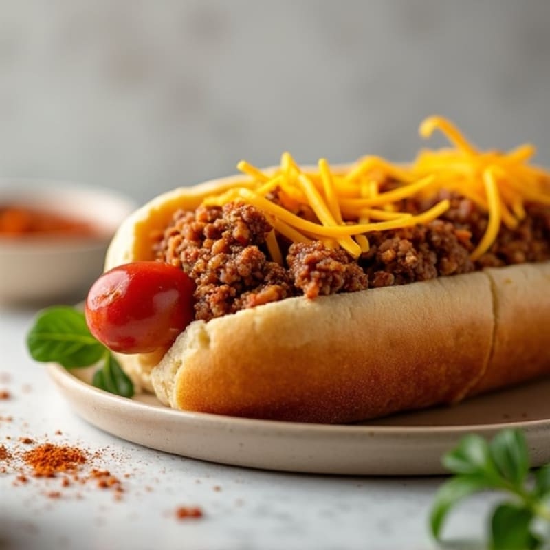 Hearty Lean Beef Chili Dogs with Sharp Cheddar and Whole Wheat Buns