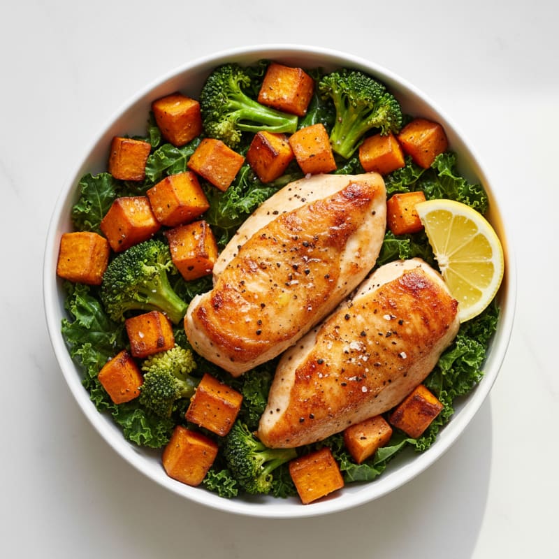 Roasted Chicken and Sweet Potato Bowl