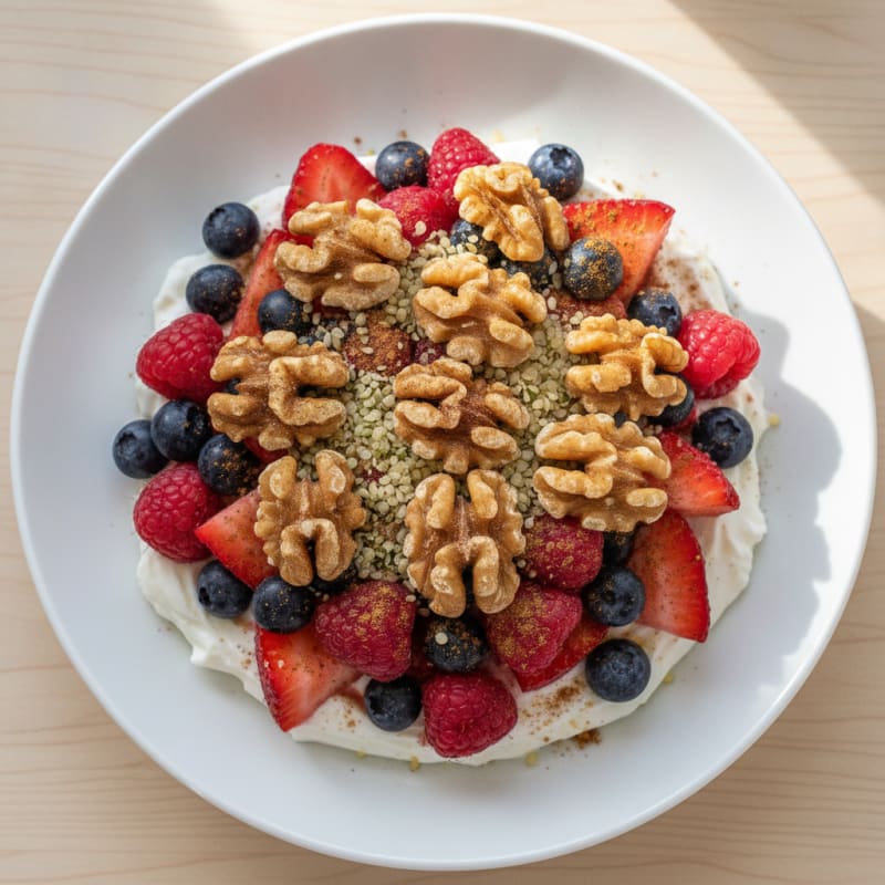 Greek Yogurt Protein Parfait with Mixed Berries