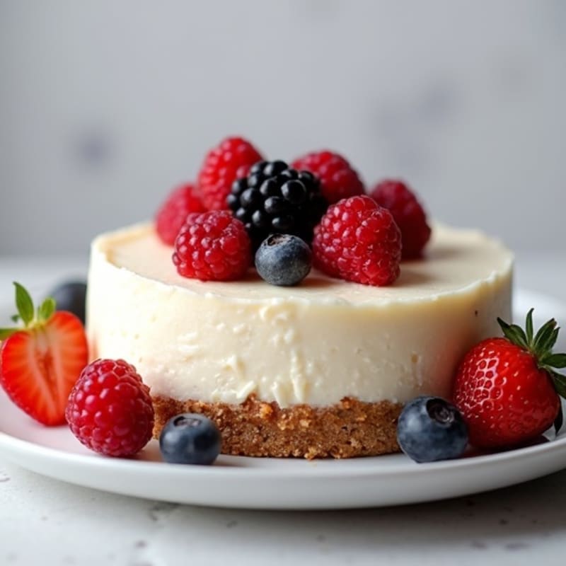 Protein Cheesecake with Greek Yogurt and Berries