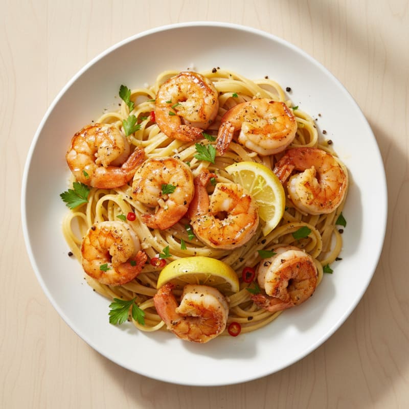 Zesty Garlic Shrimp Scampi with Linguine