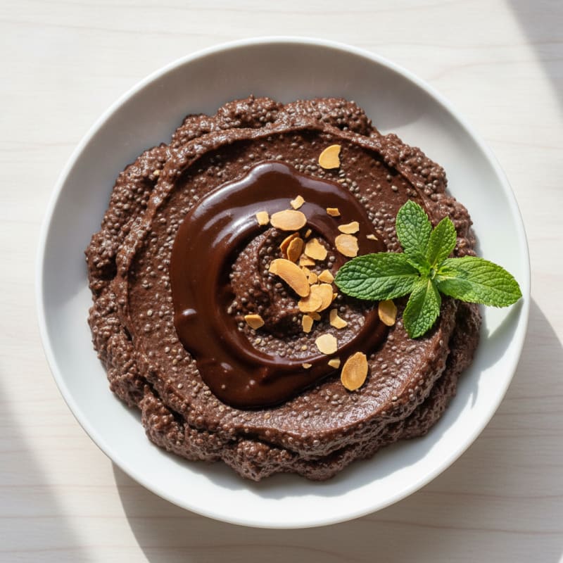 Silky Chocolate Protein Pudding with Chia Seeds