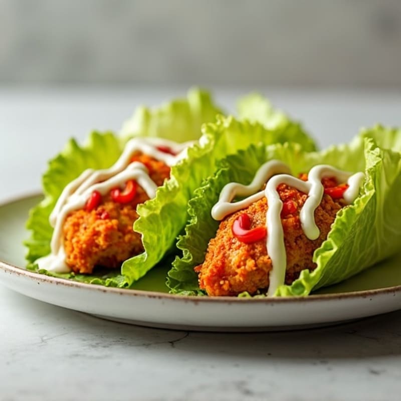 Crispy Buffalo Ranch Chicken Lettuce Wrap