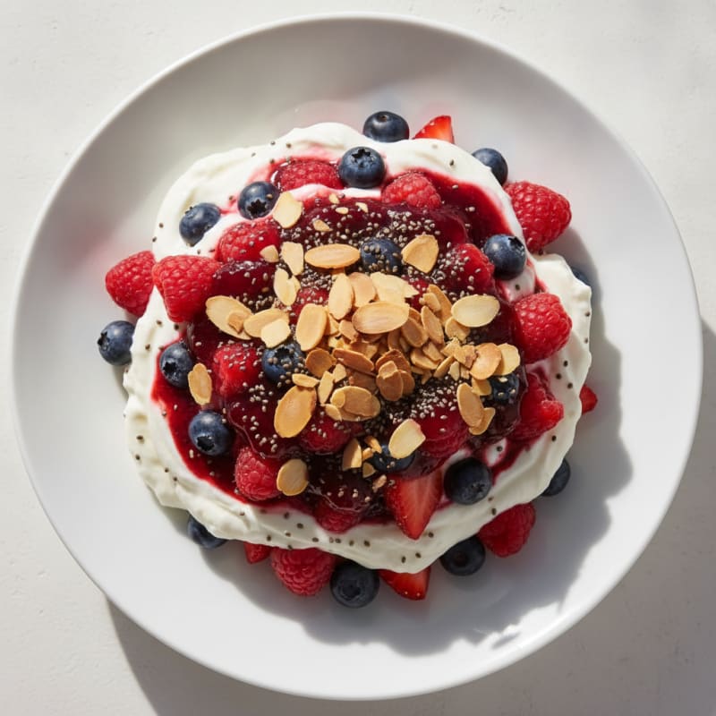 Greek Yogurt Protein Parfait with Mixed Berries
