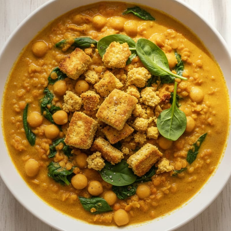 Lentil and Chickpea Coconut Curry