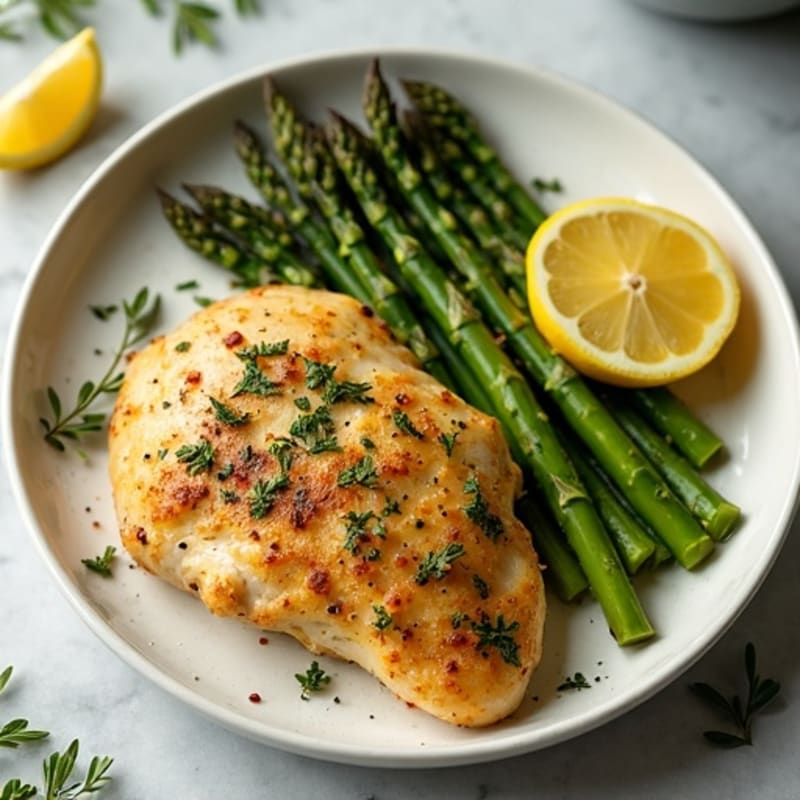 Sheet Pan Lemon Herb Chicken with Crispy Roasted Asparagus