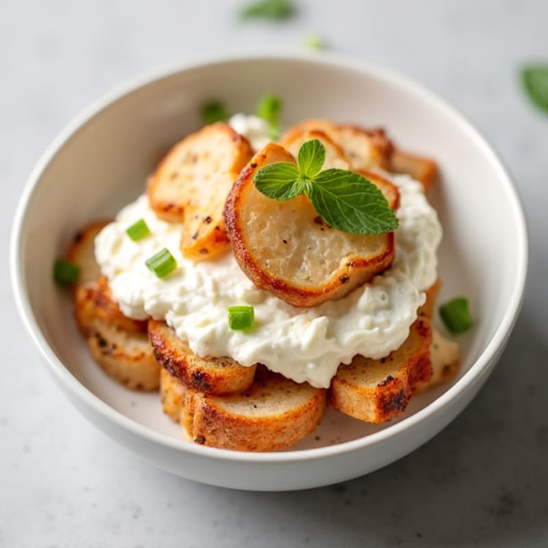 Low-Fat Cottage Cheese with Sliced Chicken Breast