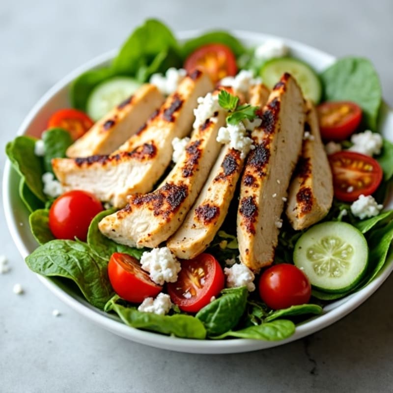 Fresh Crisp Vegetable Salad with Creamy Feta and Zesty Lemon Dressing