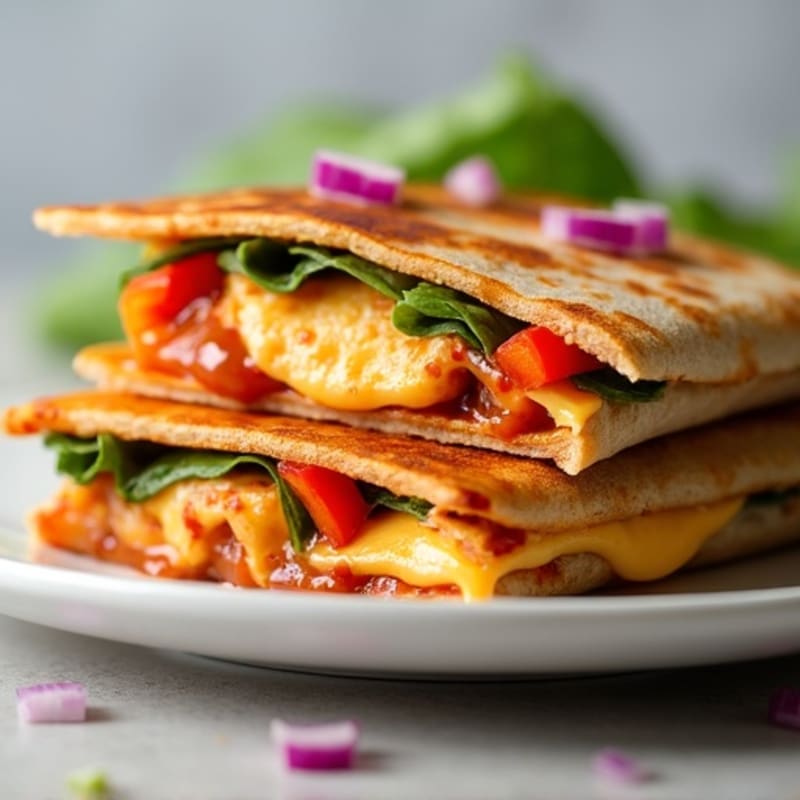 Crispy Whole Wheat BBQ Chicken Quesadilla