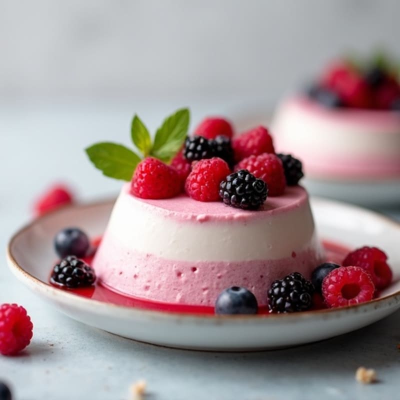 Greek Yogurt Protein Mousse with Mixed Berries