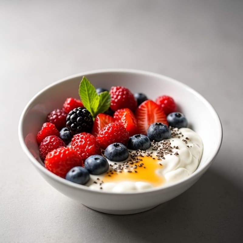 Honey-Drizzled Greek Yogurt Power Bowl with Fresh Berries