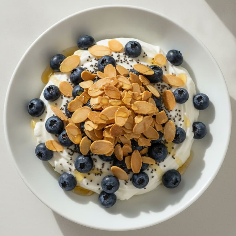 Greek Yogurt Berry Parfait with Almond Crunch