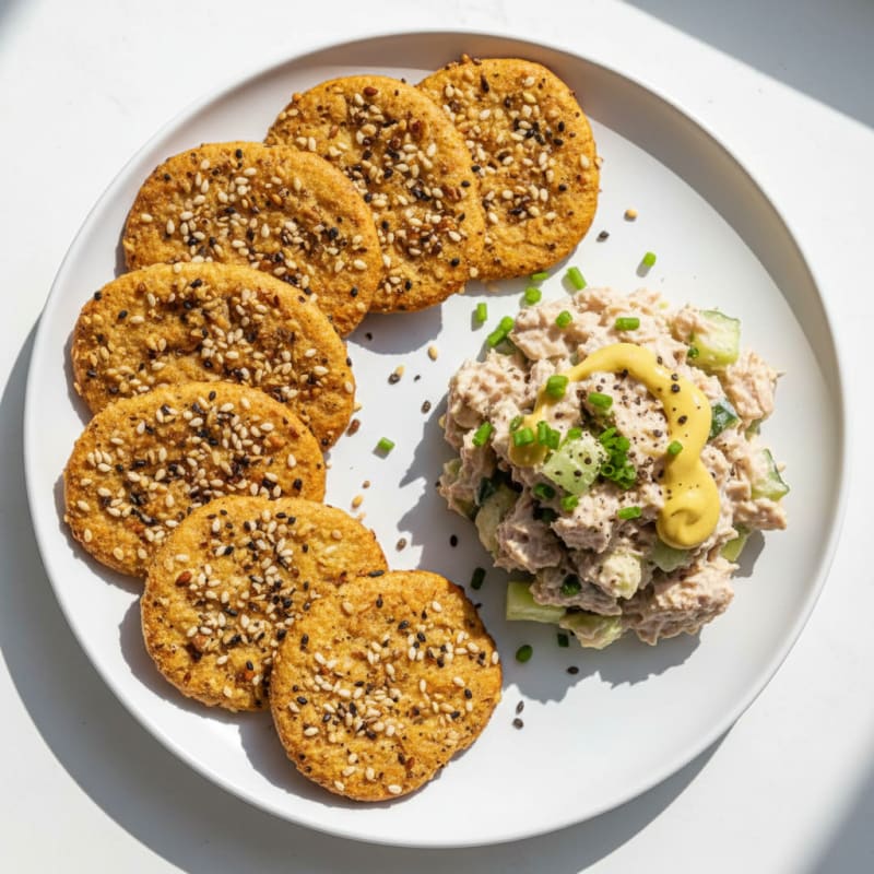 Almond Flour Crackers with Everything Seasoning