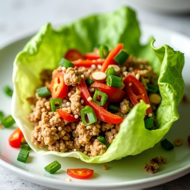 Asian-Inspired Crispy Ground Turkey Lettuce Wraps