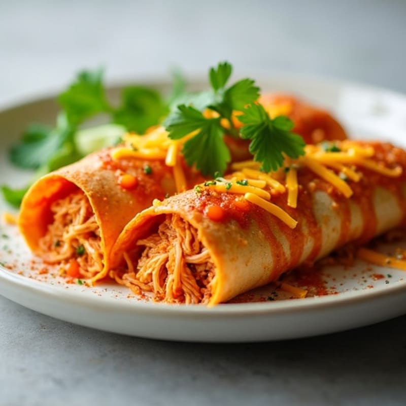 Shredded Chicken Baked Enchiladas with Chili-Lime Sauce