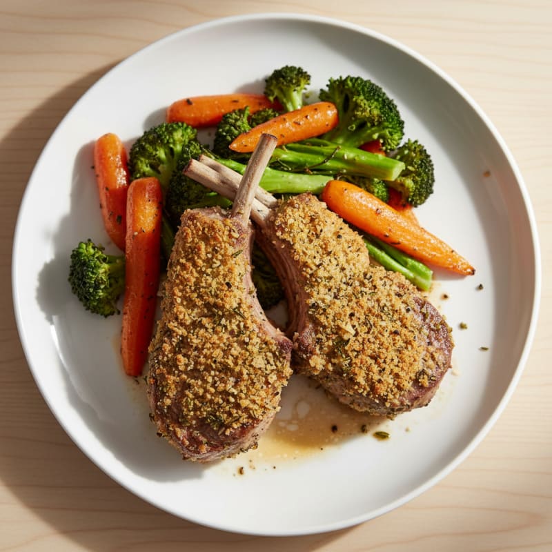 Herb-Crusted Lamb Chops with Roasted Vegetables