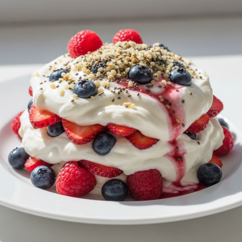 Greek Yogurt Protein Parfait with Mixed Berries
