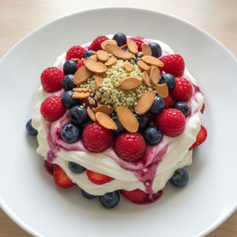 Greek Yogurt Protein Parfait with Mixed Berries