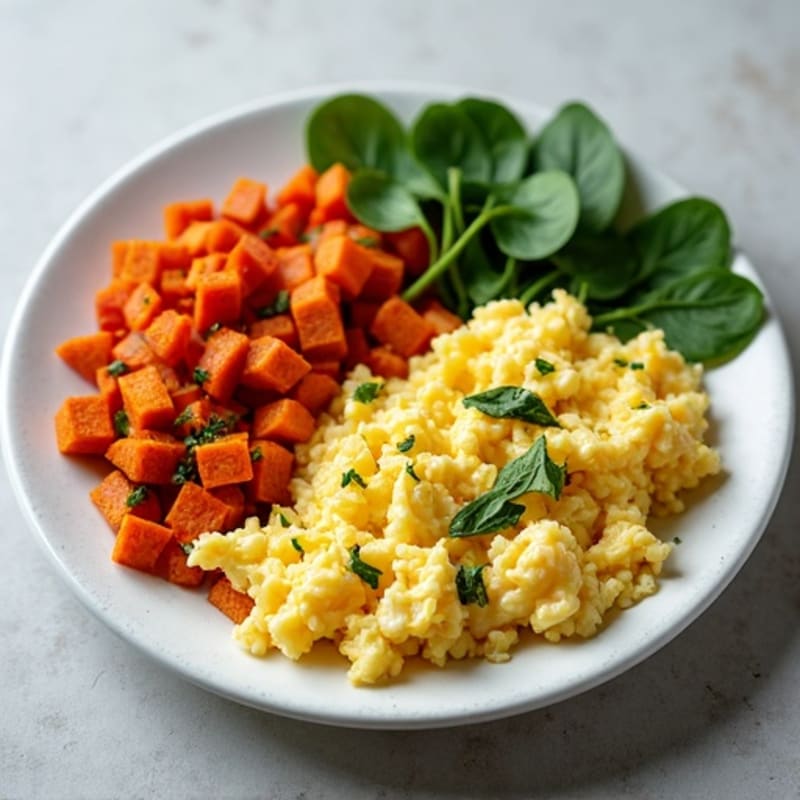 Protein-Packed Egg White Scramble with Sweet Potato Hash