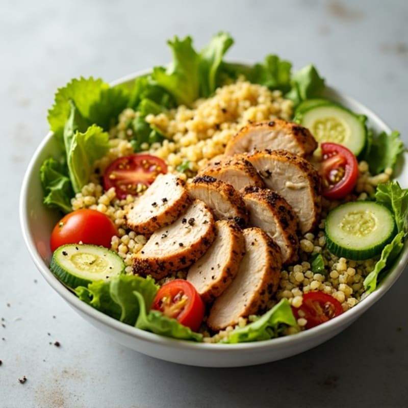 Grilled Chicken Salad with Crisp Romaine and Quinoa