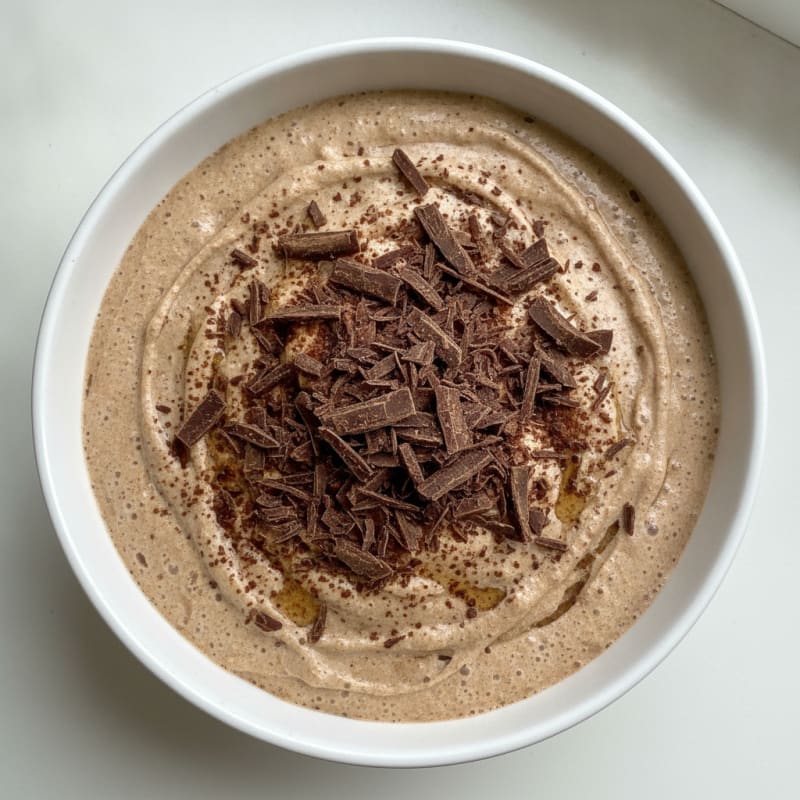 Silky Chocolate Protein Mousse with Shaved Dark Chocolate
