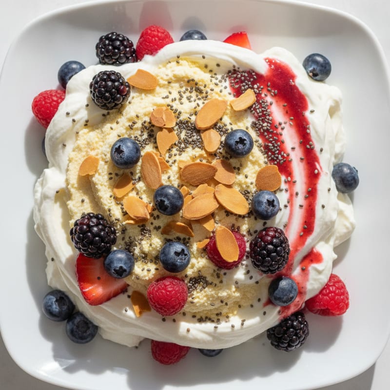 Silky Greek Yogurt Protein Parfait with Mixed Berries
