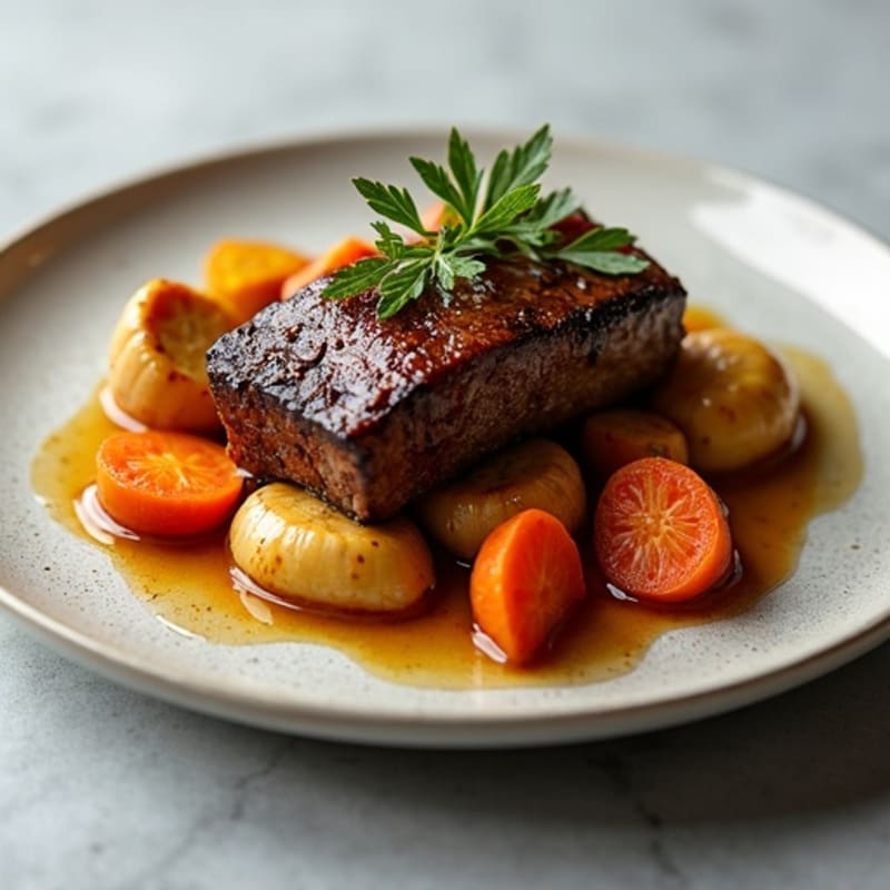 Tender Slow-Braised Short Ribs with Roasted Root Vegetables